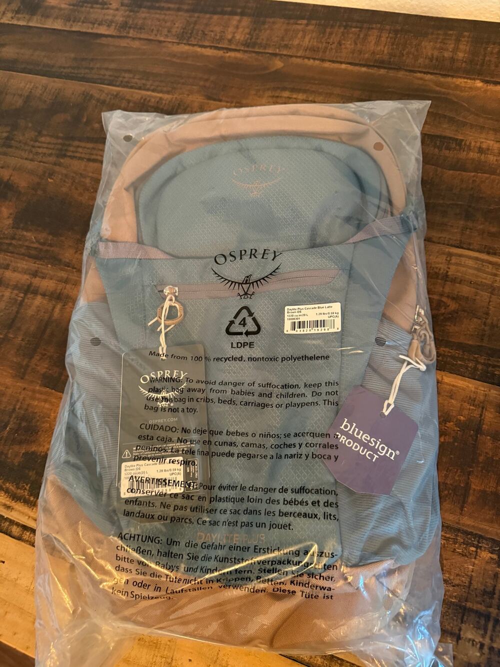 Osprey Daylite Plus 20L Backpack Cascade Blue Latte Brown NWT